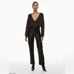 Wilfred Aritzia Melina black vegan leather pants size 16